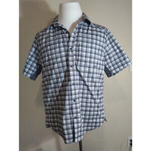 REI Blue Plaid Button-up Shirt